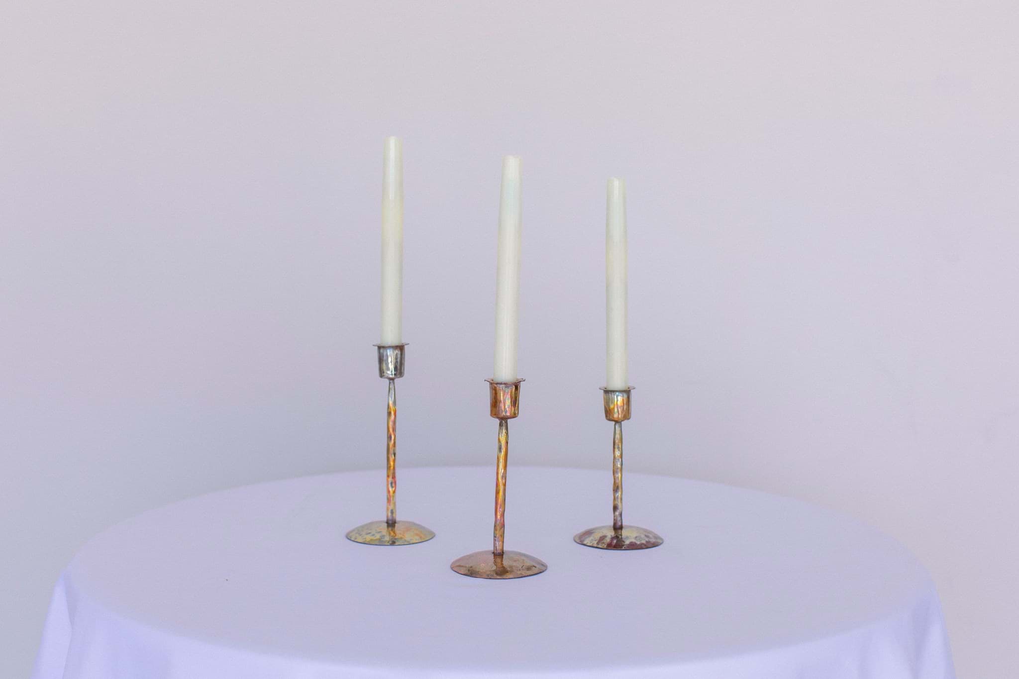 Picture of Burnt Copper Candlesticks Set of 3