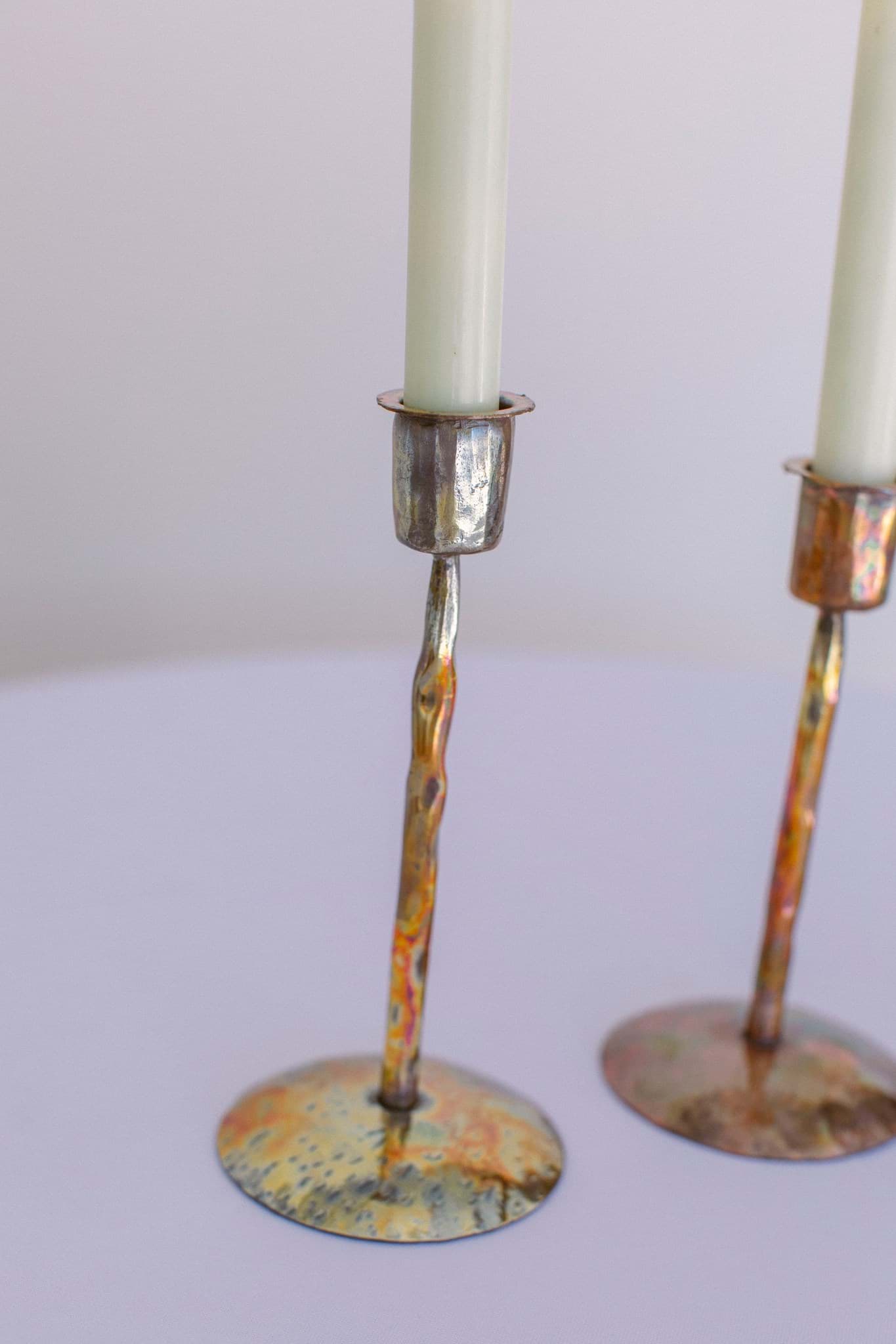 Picture of Burnt Copper Candlesticks Set of 3