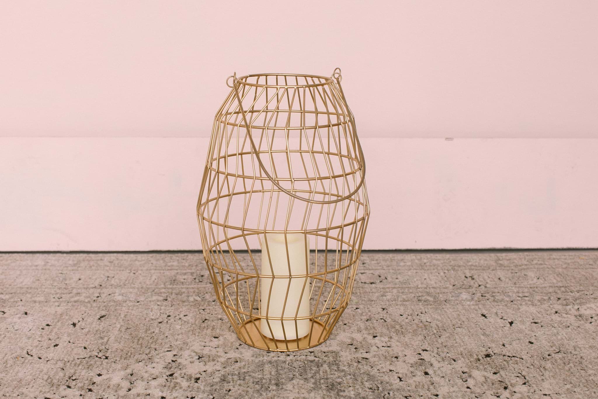 Picture of Gold Herringbone Lantern (Medium)