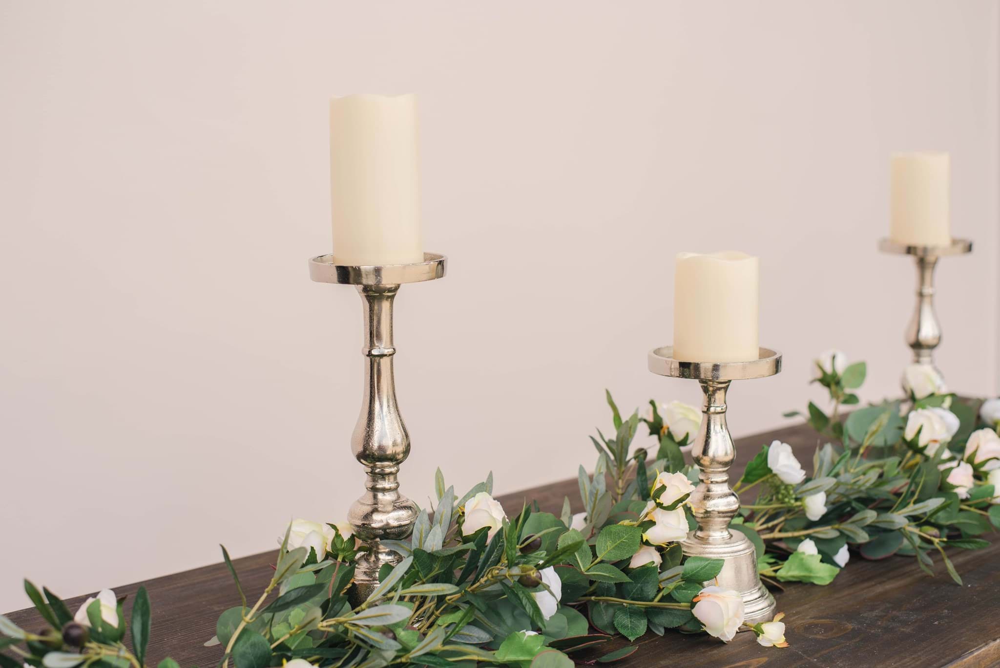 Picture of Premium Silver Candle Set of 3